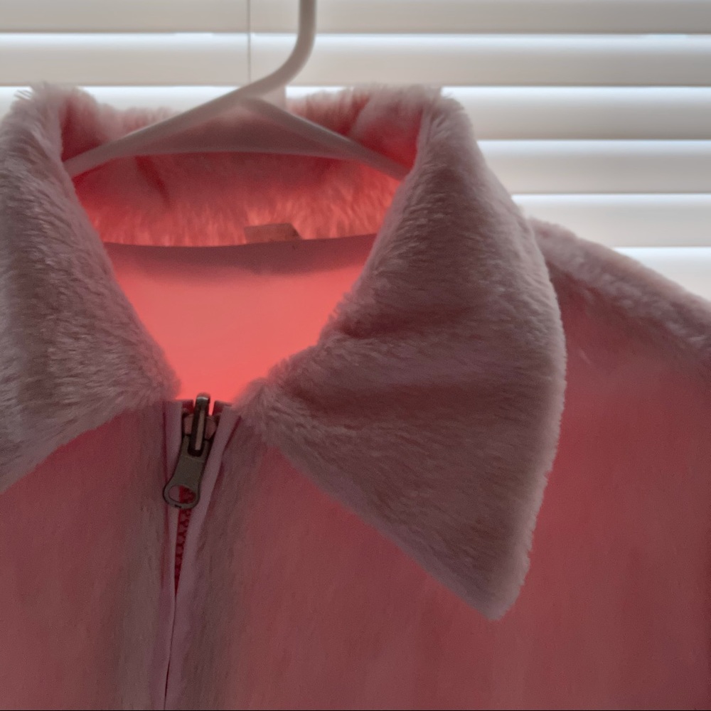 Pink faux fur jacket